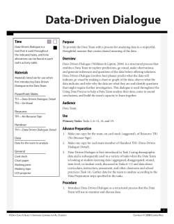 Data-Driven Dialogue - 2016 Model Schools Conference Handouts