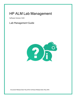 HP ALM Lab Management Guide - ALM Help Center