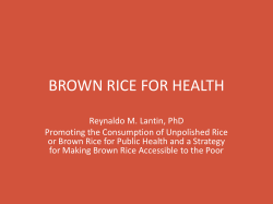 Promoting the Consumption of Unpolished Rice or Brown Rice for