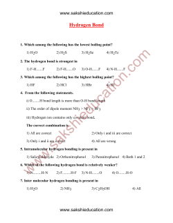 Hydrogen Bond - Sakshieducation.com