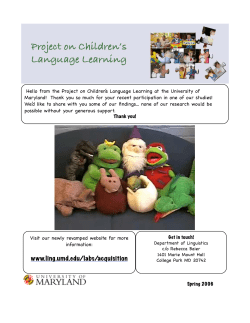 2006 Preschool ages - UMD Linguistics