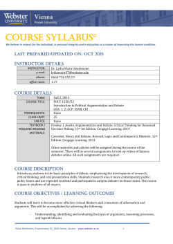 COURSE SYLLABUS&copy; - Webster Vienna Private University