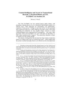 Counterintelligence and Access to Transactional Records: A