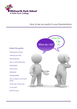 How to be successful in your Examinations