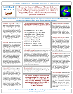 Multiple Intelligence Handout