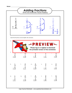 Adding Fractions - Super Teacher Worksheets