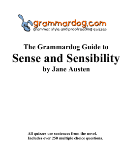 SENSE AND SENSIBILITY by Jane Austen &ndash; Grammar and Style