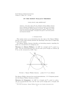 ON THE SIMSON&ndash;WALLACE THEOREM 1. Introduction This section