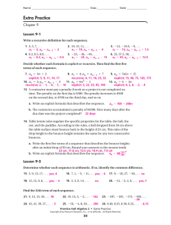 Ch 9 Extra Practice with Answers
