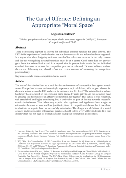 The Cartel Offence: Defining an Appropriate