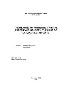 the meaning of authenticity in the experience industry
