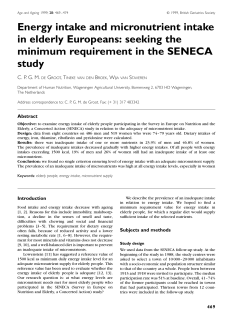 Energy intake and micronutrient intake in elderly Europeans