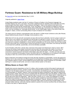Fortress Guam: Resistance to US Military Mega