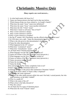 Christianity Massive Quiz