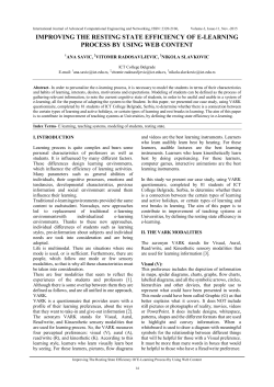 improving the resting state efficiency of e-learning