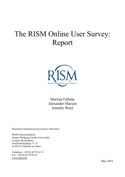 The RISM User Survey: