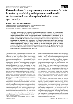 Determination of trace quaternary ammonium surfactants in water by