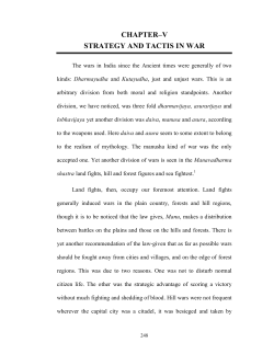 CHAPTER&ndash;V STRATEGY AND TACTIS IN WAR