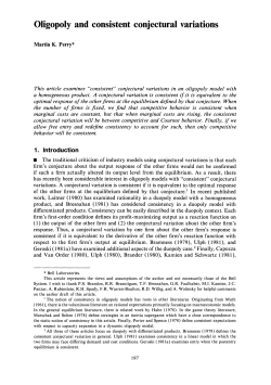 Oligopoly and consistent conjectural variations