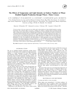 The Effects of Temperature and Light Intensity on Embryo Numbers