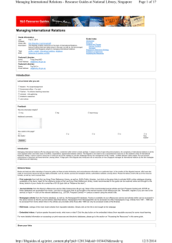 Page 1 of 17 Managing International Relations
