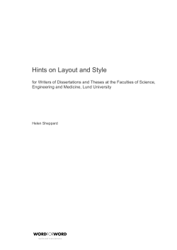 Hints on Layout and Style