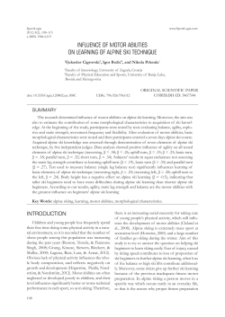 influence of motor abilities on learning of alpine ski