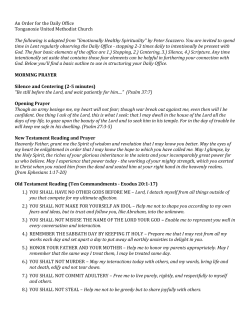 An Order for the Daily Office Tonganoxie United Methodist Church