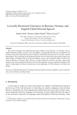 Lexically Restricted Utterances in Russian, German, and English