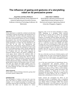 The influence of gazing and gestures of a storytelling robot on