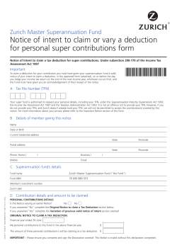 Notice of intent to claim a deduction