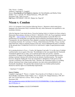 Nixon v. Condon - Study the past