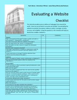 Evaluating a Website - University of Illinois Urbana