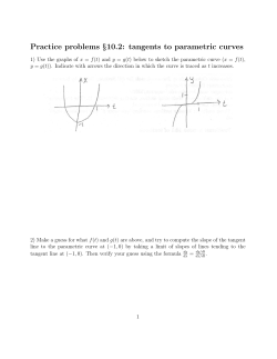 Practice problems §10.2: tangents to parametric