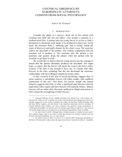 unethical obedience by subordinate attorneys