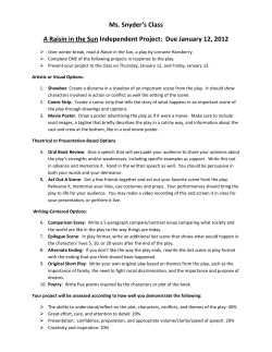 Ms. Snyder`s Class A Raisin in the Sun Independent Project