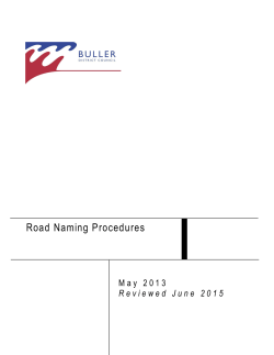 Road Naming Procedures - Buller District Council