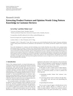 Research Article Extracting Product Features and