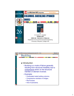 COLUMNS: BUCKLING (PINNED ENDS) Buckling