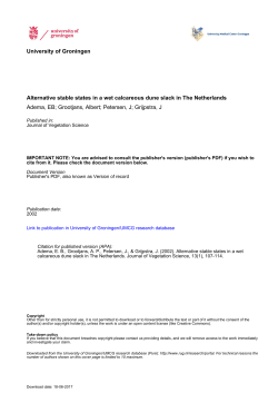 Alternative stable states in a wet calcareous dune slack in The