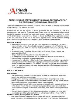 Guidelines for contributors