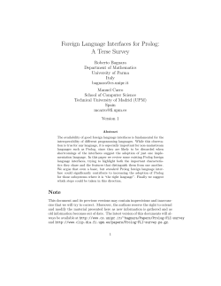 Foreign Language Interfaces for Prolog: A Terse Survey