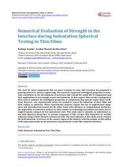 Numerical Evaluation of Strength in the Interface during Indentation