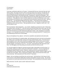 4th Grade Newsletter 4-6-17