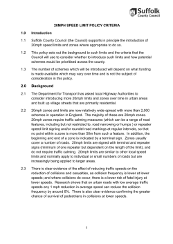 (20mph) Policy - Suffolk County Council