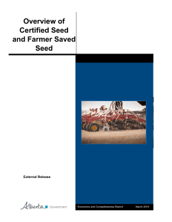 Overview of Certified Seed and Farmer Saved Seed