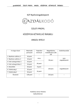 KJF Nyelvvizsgak&ouml;zpont - Kodol&aacute;nyi J&aacute;nos Főiskola