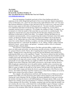 The Hobbit JRR Tolkien Reviewed By: Kartikeya