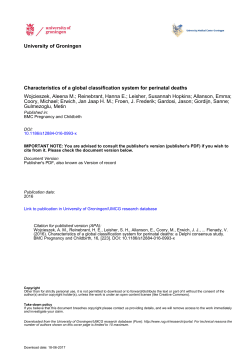 University of Groningen Characteristics of a global classification