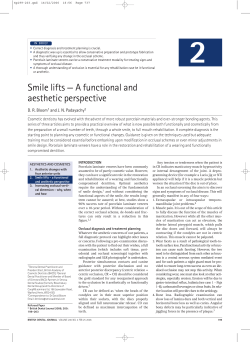 Smile lifts &mdash; A functional and aesthetic perspective